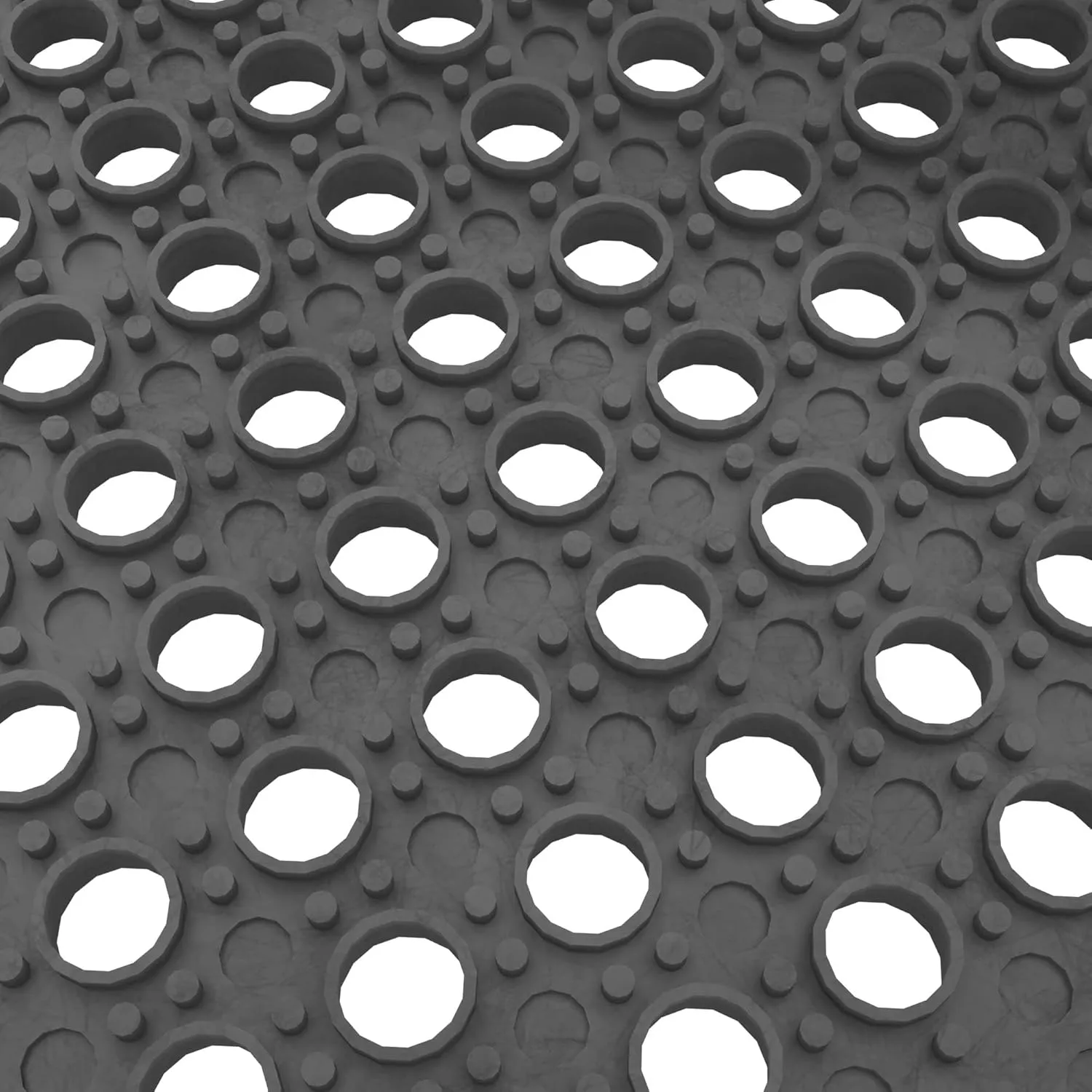 Ottomanson 36" x 36" Heavy Duty Rubber Kitchen Mat, Anti-Fatigue Commercial Floor Mat with Drainage Holes, Non-Slip Water-Resistant Comfort Mat for Restaurant, Bar, Garage, Entryway Indoor/Outdoor Use