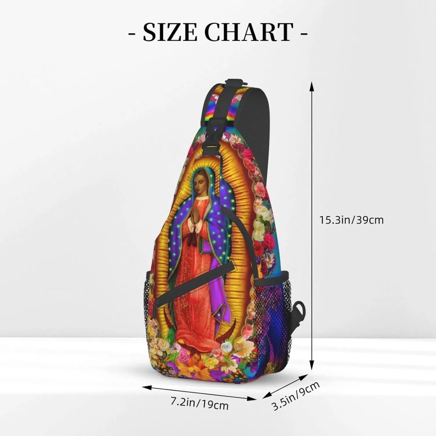 Our Lady Of Guadalupe Sling Backpack Chest Bag Crossbody Shoulder Bag Gym Cycling Travel Hiking Daypack For Men Women