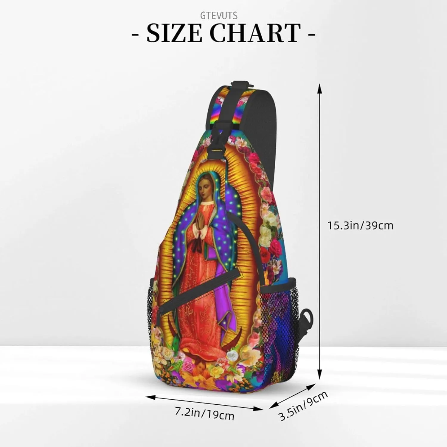 Our Lady Of Guadalupe Sling Backpack Chest Bag Crossbody Shoulder Bag Gym Cycling Travel Hiking Daypack For Men Women