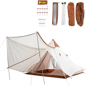 Outdoor Camping Pyramid Tent Double Layer Indian Beach Tent Casual Picnic Mongolian Yurt Tent Hiking Shelter