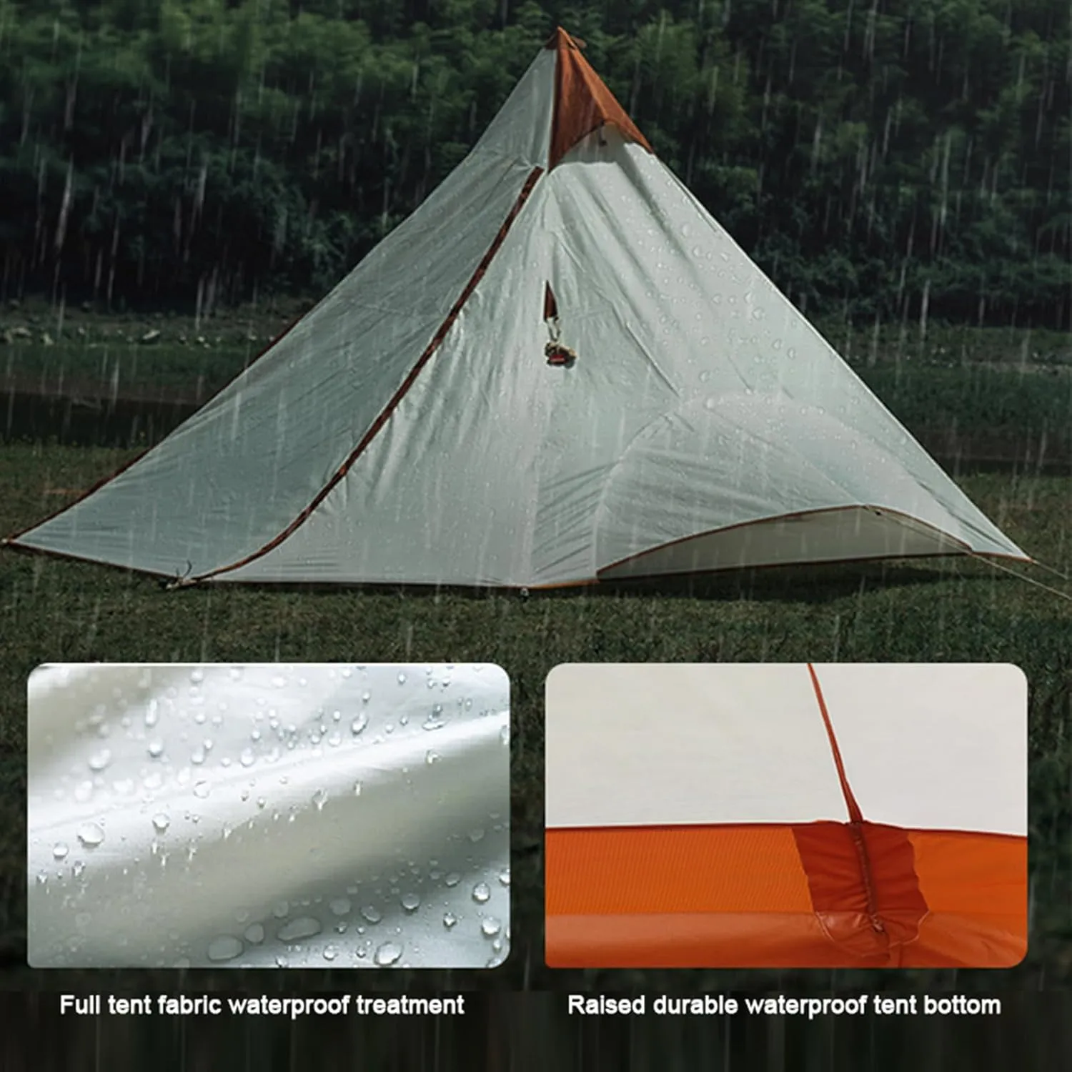 Outdoor Camping Pyramid Tent Double Layer Indian Beach Tent Casual Picnic Mongolian Yurt Tent Hiking Shelter
