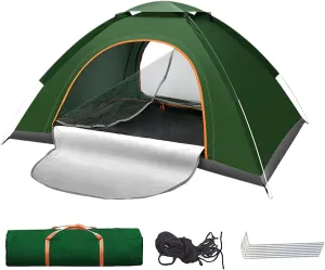 Outdoor Pop up Tent,Family Tent Portable Camping Supplies - Waterproof Windproof Sun Shelter Easy Setup with Carry Bag, 2 Person Cabin for Fishing Hiking Travel Accessories