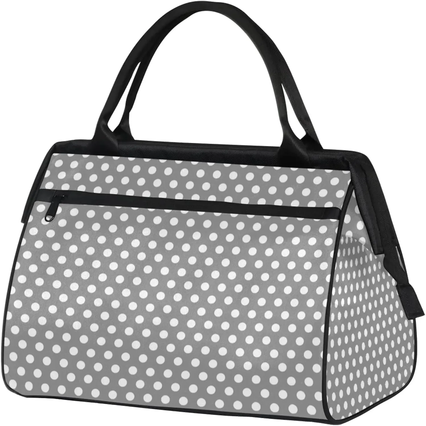 Overnight Weekender Bag for Women Men Gray Circular Dots Waterproof Carry On Travel Duffel Bags with Zipper Lightweight Sports Gym Bag Luggage Workout Handle Bags for Traveling Yoga Camping