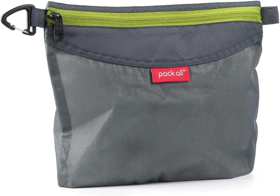 pack all Water-resistant Material Zipper Pouch, Mesh Zipper Bags for Storage, Travel, Office (Gray, Medium)