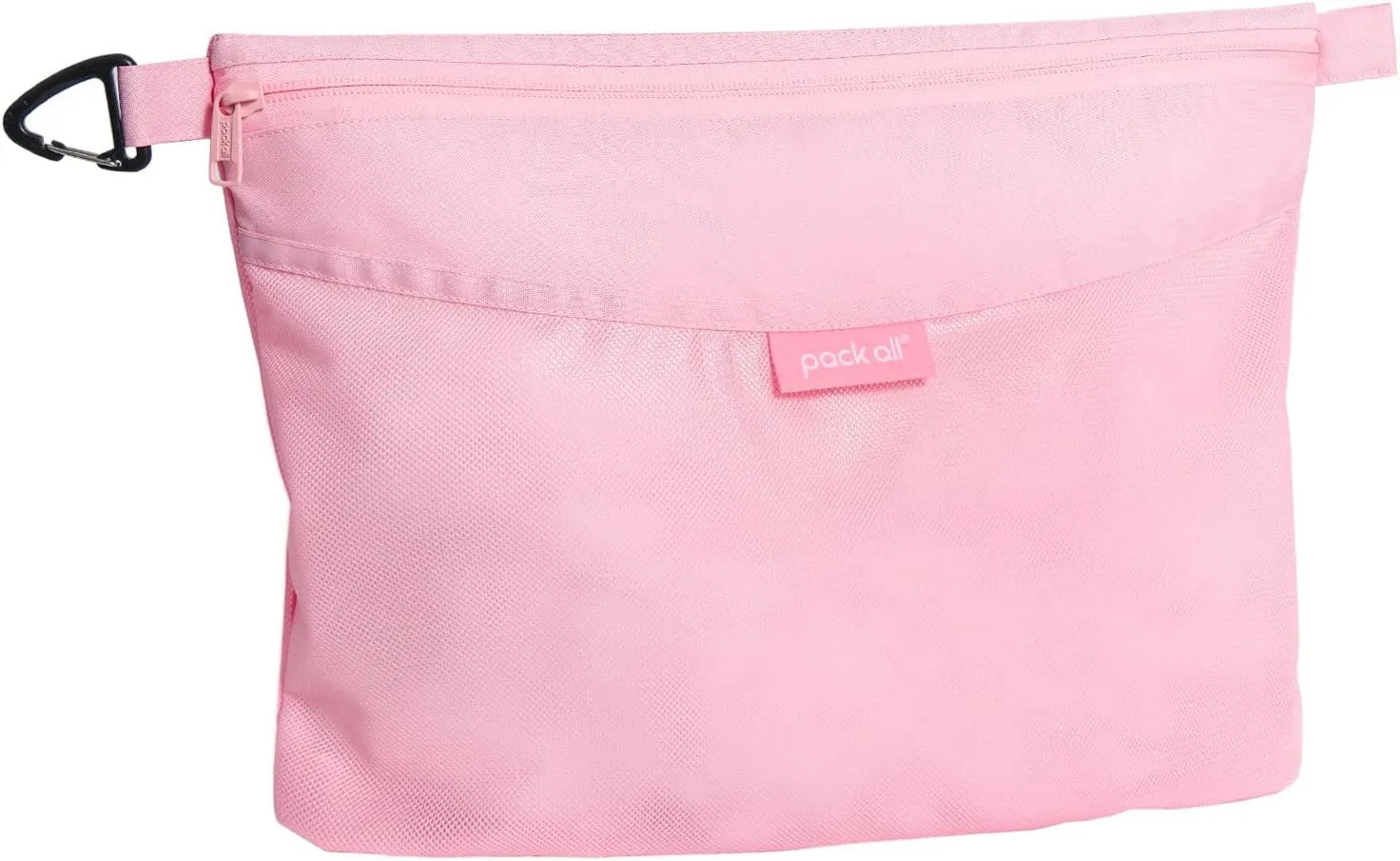 pack all Water-resistant Material Zipper Pouch, Mesh Zipper Bags for Storage, Travel, Office (Pink, Large)