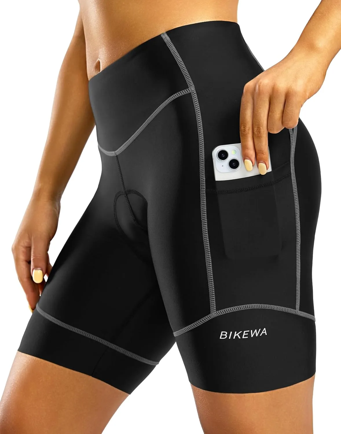 Padded Bike Shorts for Women High Waisted 4D Padding Cycling Bicycle Road Biking Shorts with Pockets
