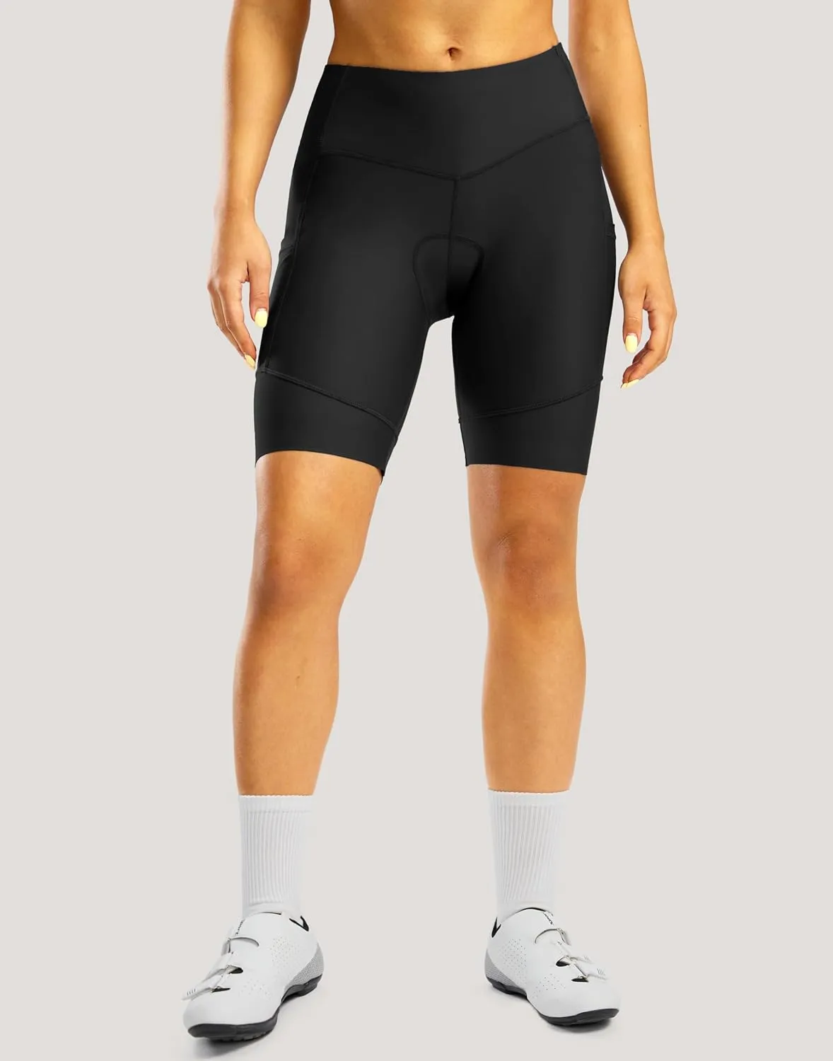 Padded Bike Shorts for Women High Waisted 4D Padding Cycling Bicycle Road Biking Shorts with Pockets