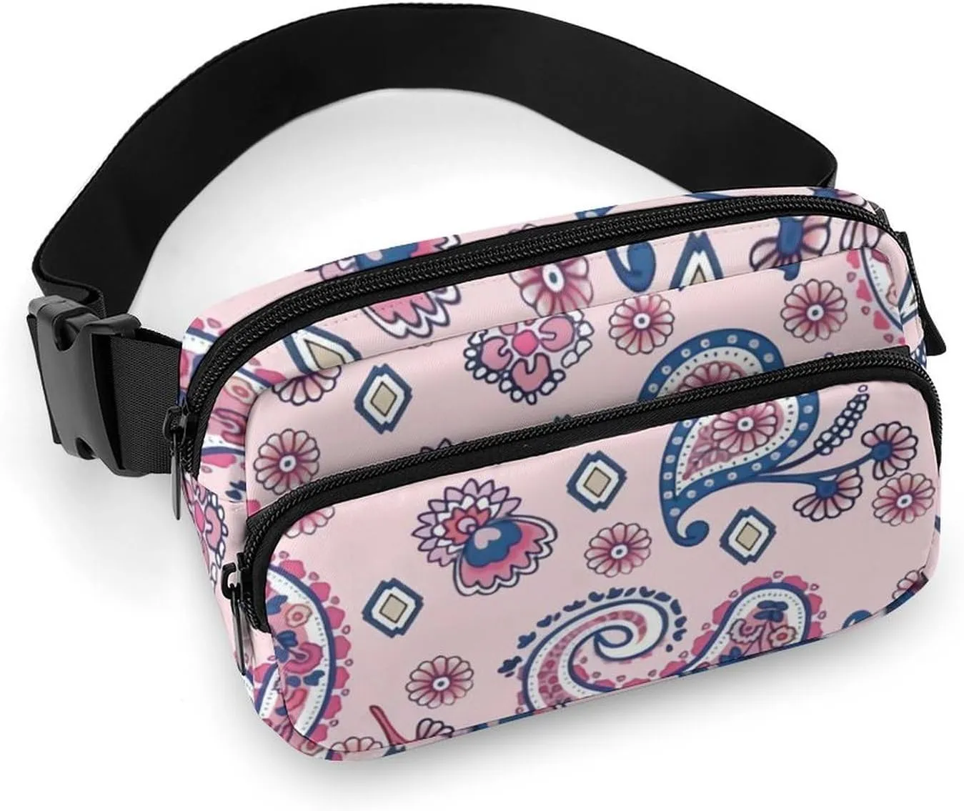 Paisley Large Capacity Portable All Print Waist Bag