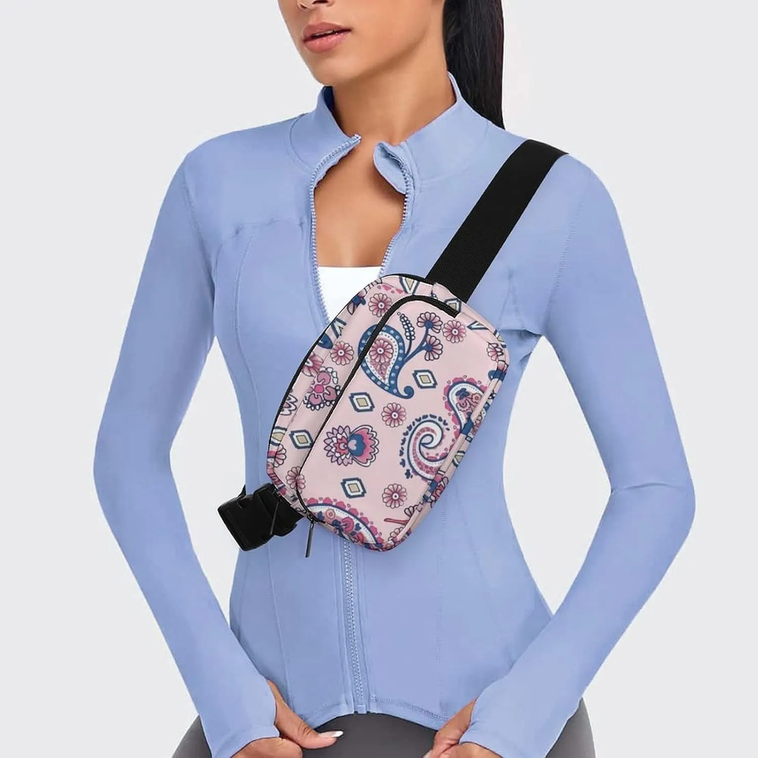 Paisley Large Capacity Portable All Print Waist Bag