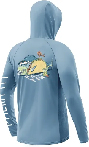 Palmyth Fishing Shirts for Men Long Sleeve UPF 50  Sun Protection Fishing Hoodie with UV Vented Neck Gaiter