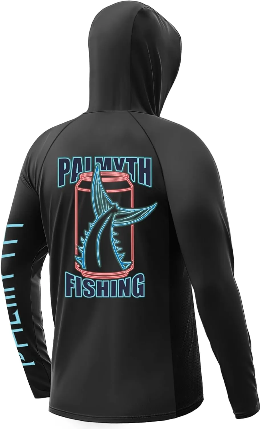 Palmyth Fishing Shirts for Men Long Sleeve UPF 50  Sun Protection Fishing Hoodie with UV Vented Neck Gaiter