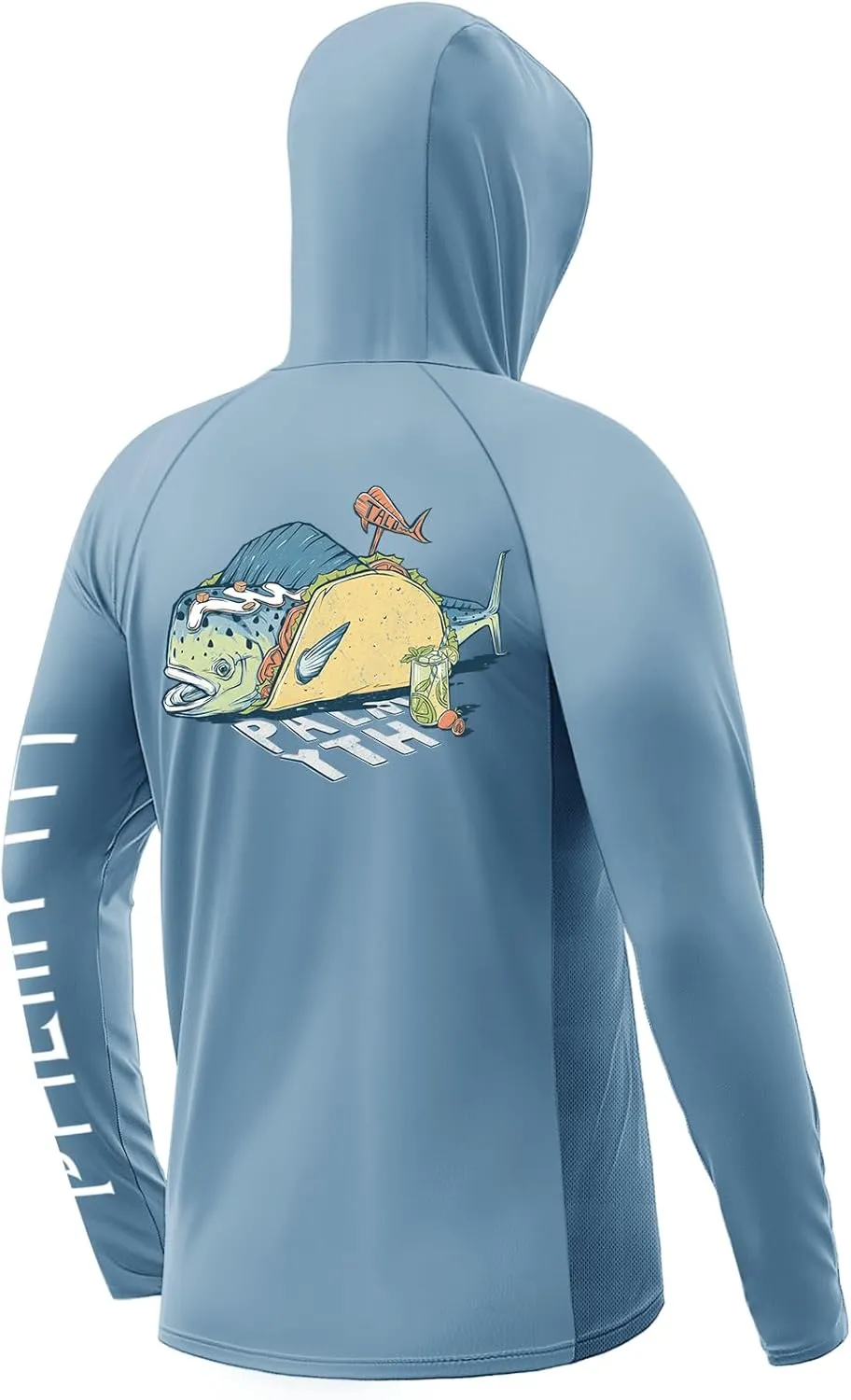 Palmyth Fishing Shirts for Men Long Sleeve UPF 50  Sun Protection Fishing Hoodie with UV Vented Neck Gaiter