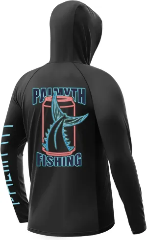 Palmyth Fishing Shirts for Men Long Sleeve UPF 50  Sun Protection Fishing Hoodie with UV Vented Neck Gaiter