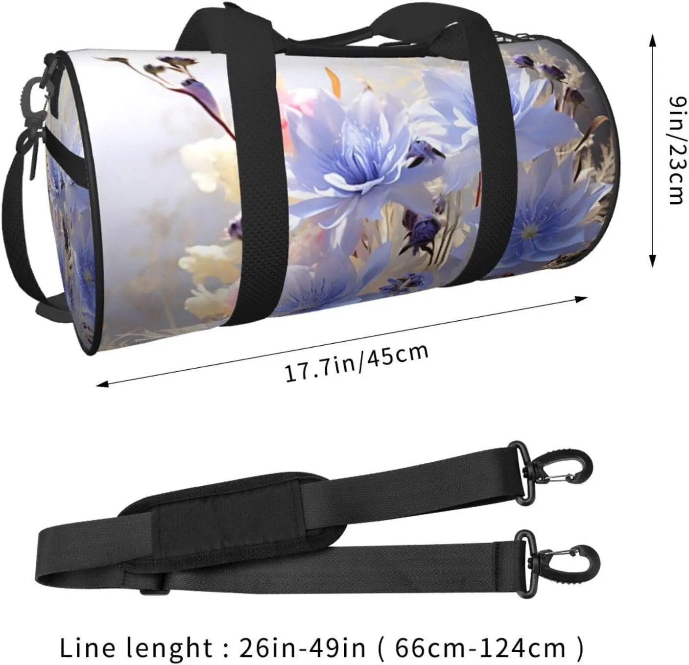 Pastel Cornflowers Travel Duffle Bag for Men Women Sport Gym Bag Foldable Weekender Bag Carry on Overnight Bag for Travel Swimming Basketball