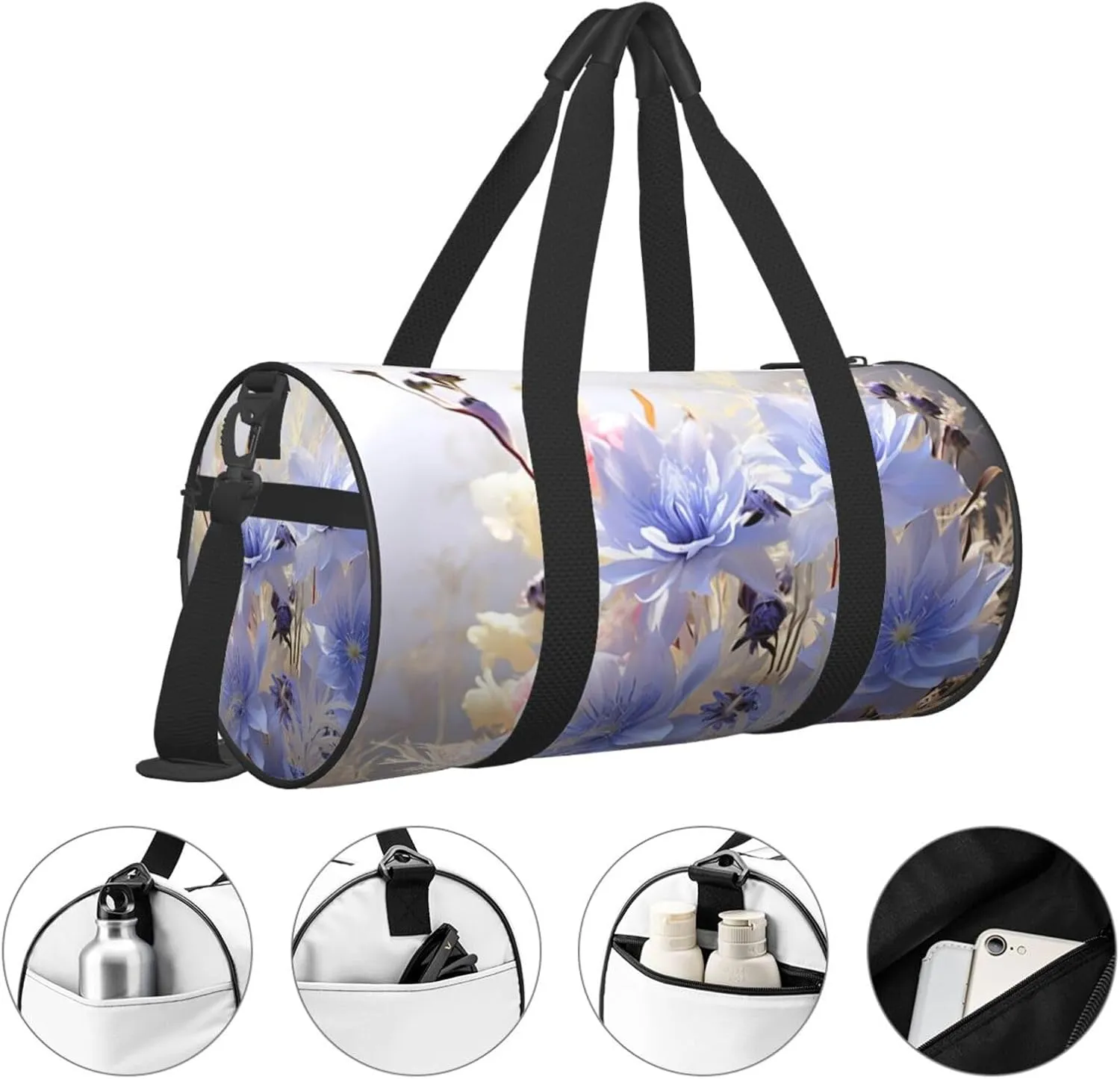 Pastel Cornflowers Travel Duffle Bag for Men Women Sport Gym Bag Foldable Weekender Bag Carry on Overnight Bag for Travel Swimming Basketball