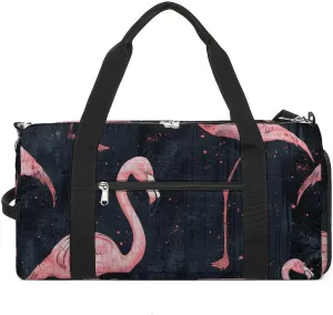 Peach Flamingo Style Gym Bag for Men Women Water Resistant Duffle Bag Travel Lightweight Bag for Travel Sports