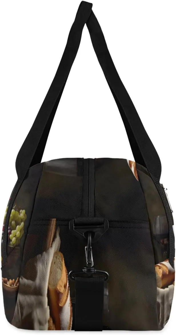 Personalized Kids Duffel Bag Art Painting Wine Grape,Custom Sport Gym Bag for Boys Girls,WWeekender Overnight Bags Travel Duffel Bag,Customized Kids Gift