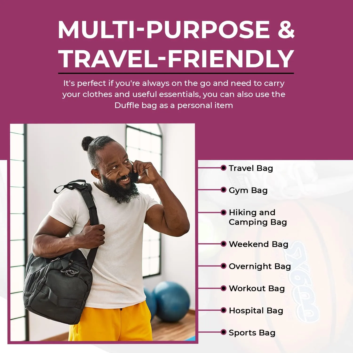 Personalized Passion Small Duffle Bag for Boys and Girls - Perfect Sized 14” Two Toned Travel Duffle - Personalized Name Sports Gym Bag for Storage - Gray