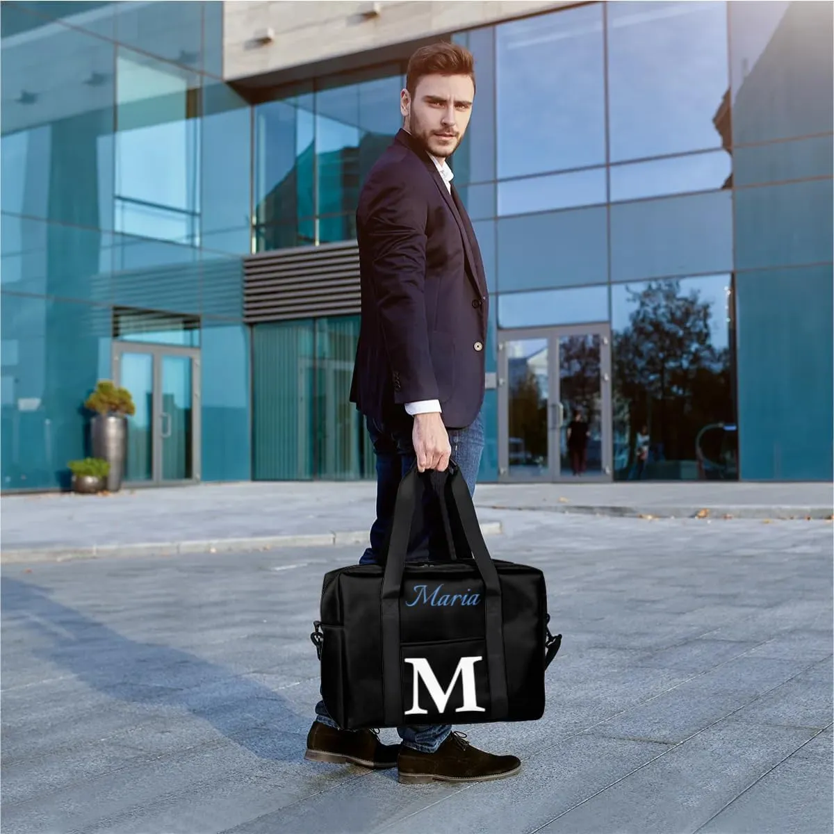 Personalized Travel Duffel Bag with Name - Custom Letter Oxford Cloth Gym Bag ，Sport Bag Weekender Overnight Bag for Traveling for Women Men Gift for Festival Style 2