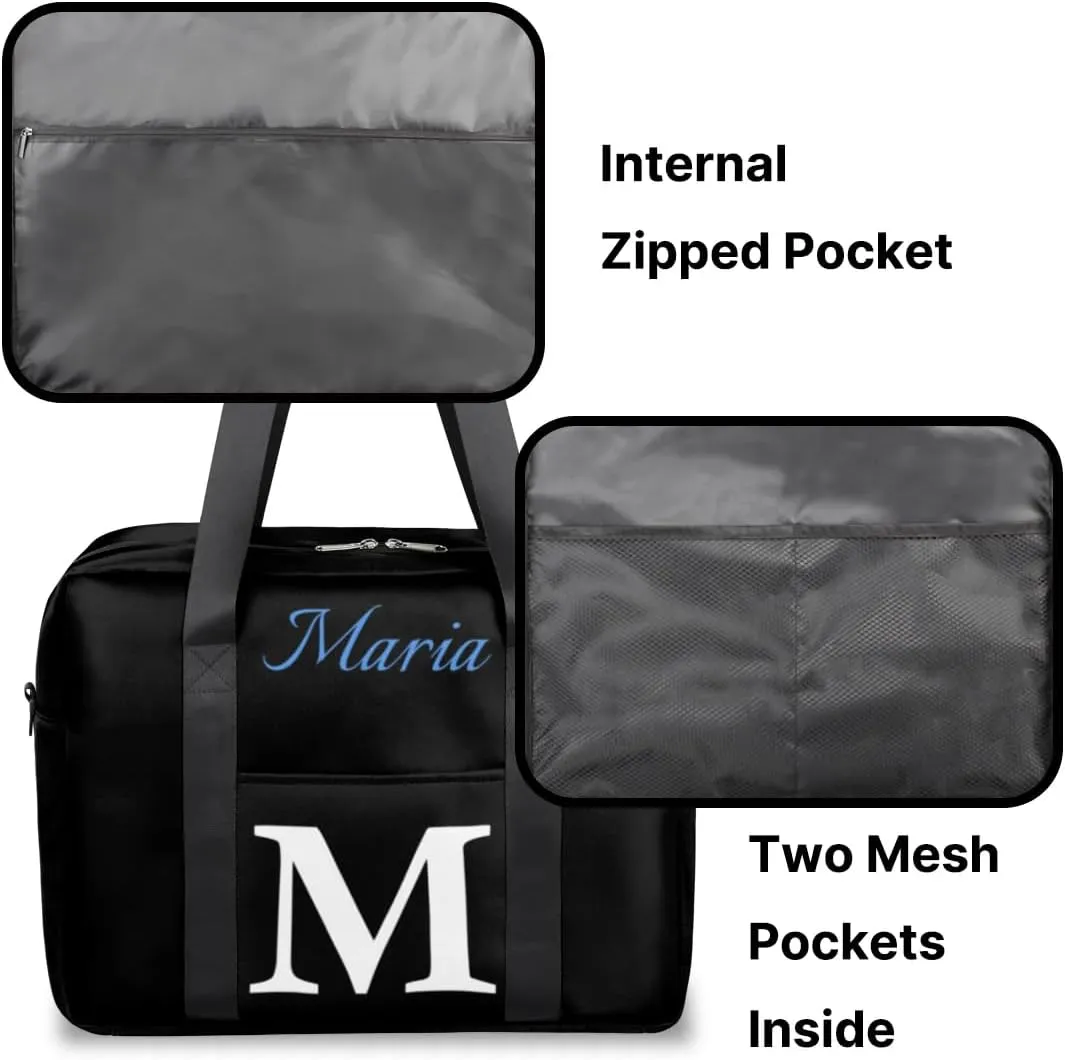 Personalized Travel Duffel Bag with Name - Custom Letter Oxford Cloth Gym Bag ，Sport Bag Weekender Overnight Bag for Traveling for Women Men Gift for Festival Style 2