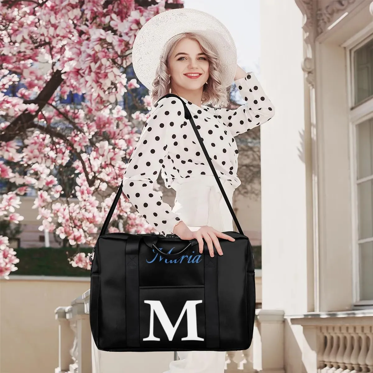 Personalized Travel Duffel Bag with Name - Custom Letter Oxford Cloth Gym Bag ，Sport Bag Weekender Overnight Bag for Traveling for Women Men Gift for Festival Style 2