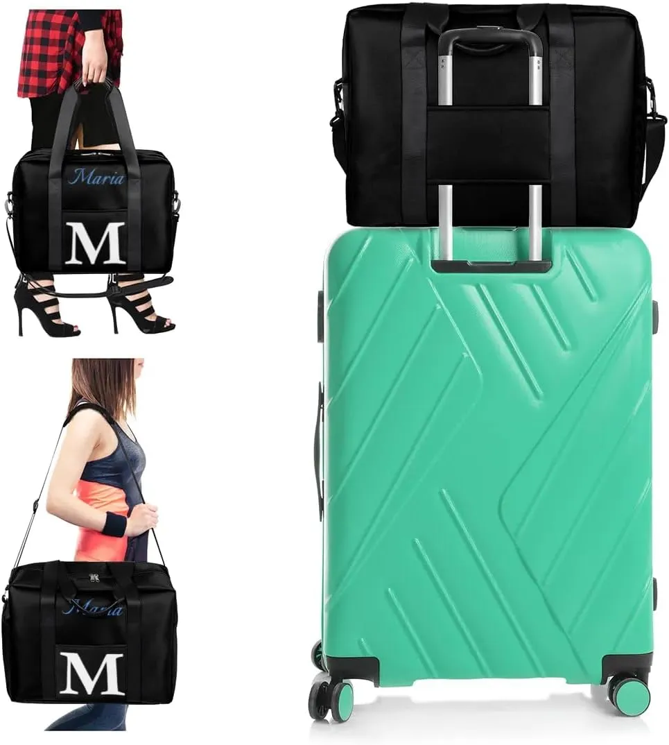 Personalized Travel Duffel Bag with Name - Custom Letter Oxford Cloth Gym Bag ，Sport Bag Weekender Overnight Bag for Traveling for Women Men Gift for Festival Style 2