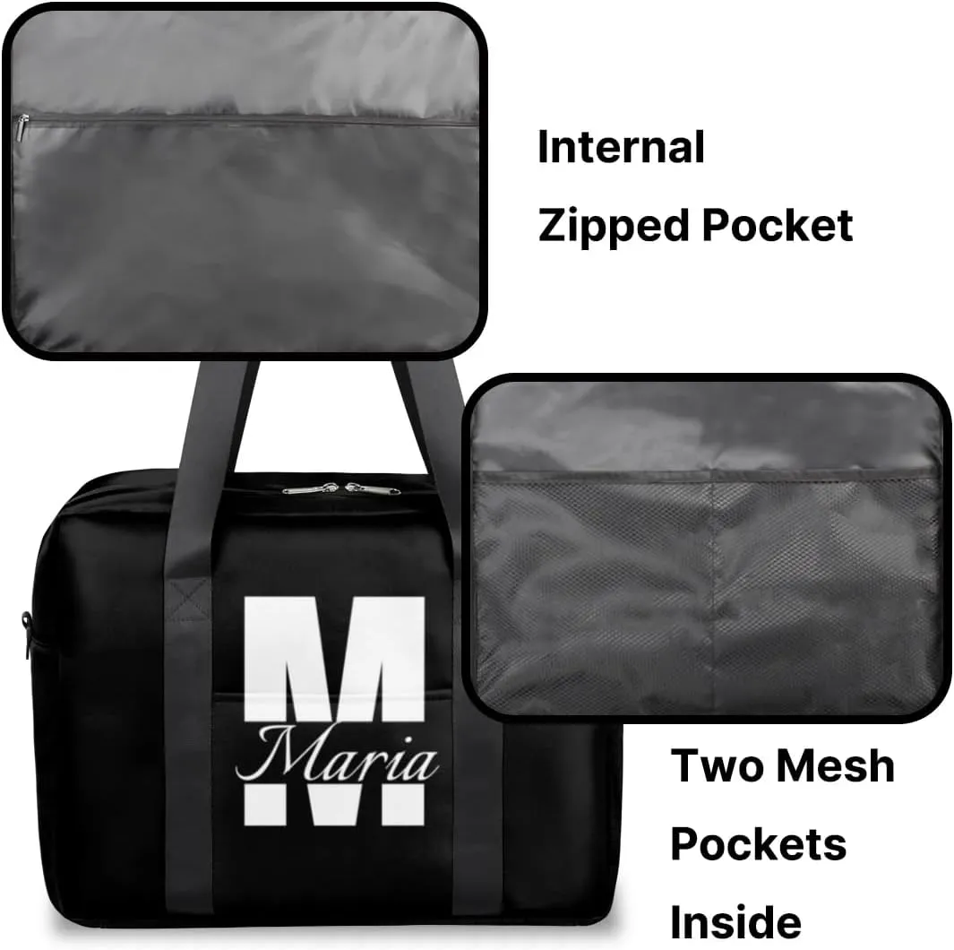 Personalized Travel Duffel Bag with Name - Custom Letter Oxford Cloth Gym Bag ，Sport Bag Weekender Overnight Bag for Traveling for Women Men Gift for Festival Style 4