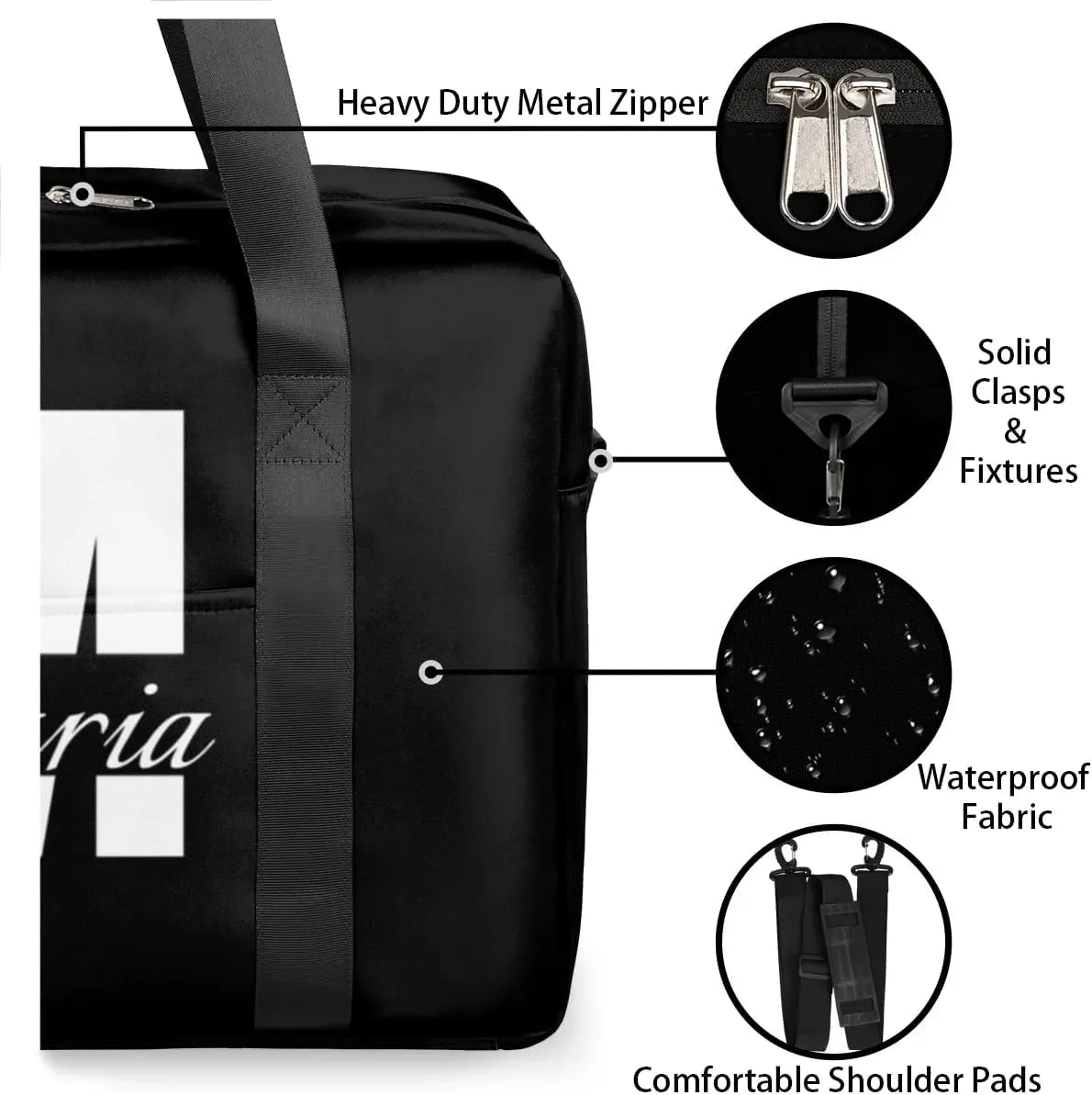 Personalized Travel Duffel Bag with Name - Custom Letter Oxford Cloth Gym Bag ，Sport Bag Weekender Overnight Bag for Traveling for Women Men Gift for Festival Style 4