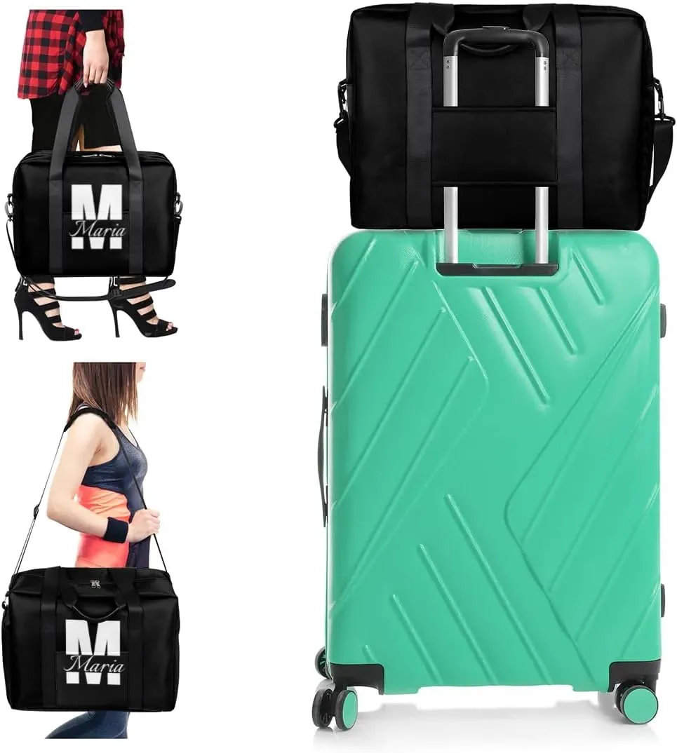 Personalized Travel Duffel Bag with Name - Custom Letter Oxford Cloth Gym Bag ，Sport Bag Weekender Overnight Bag for Traveling for Women Men Gift for Festival Style 4