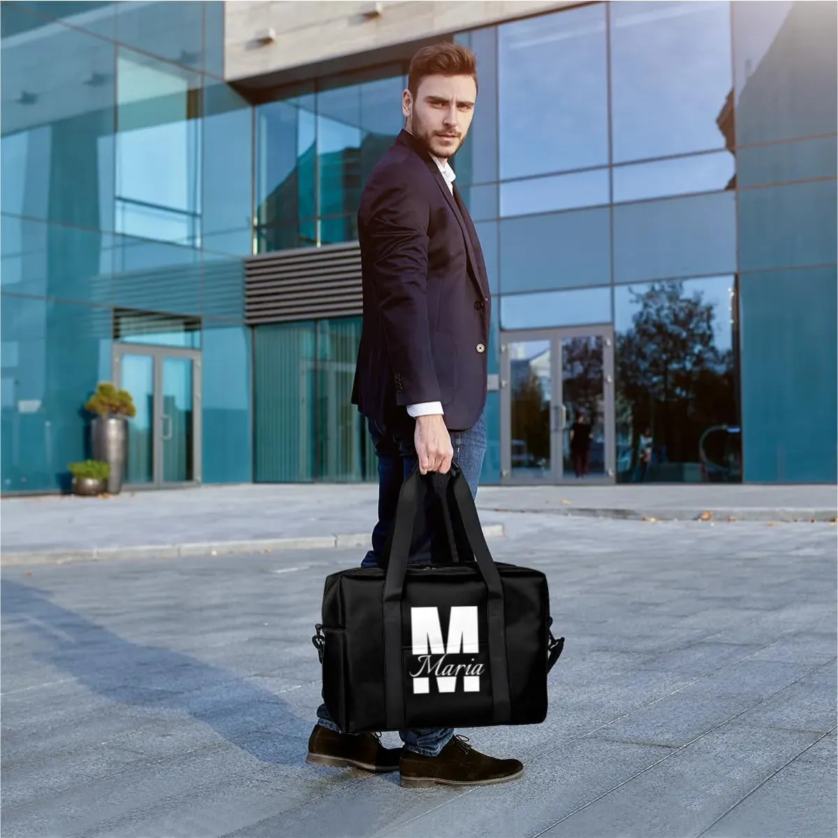 Personalized Travel Duffel Bag with Name - Custom Letter Oxford Cloth Gym Bag ，Sport Bag Weekender Overnight Bag for Traveling for Women Men Gift for Festival Style 4