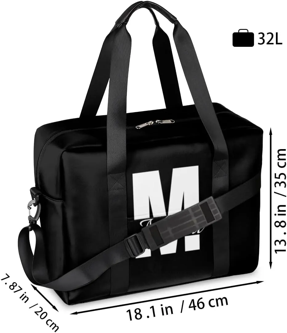 Personalized Travel Duffel Bag with Name - Custom Letter Oxford Cloth Gym Bag ，Sport Bag Weekender Overnight Bag for Traveling for Women Men Gift for Festival Style 4