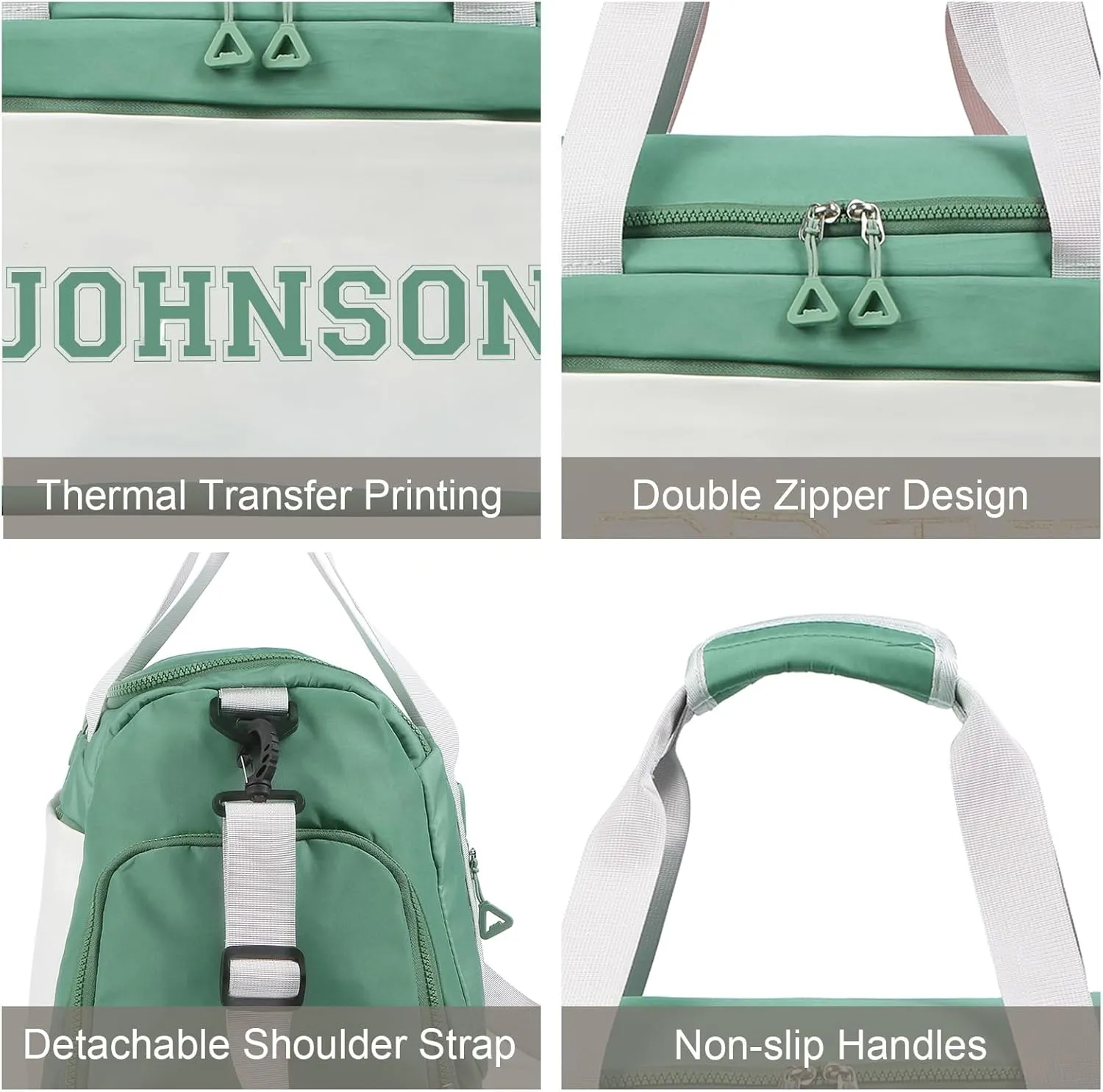 Personalized Travel Duffel Bag with Name - Oxford Cloth Gym Bag with Shoes and Wet Pockets Sport Bag Weekender Overnight Bag for Traveling for Women Men Compartment Gift for Christmas Groomsman Brides