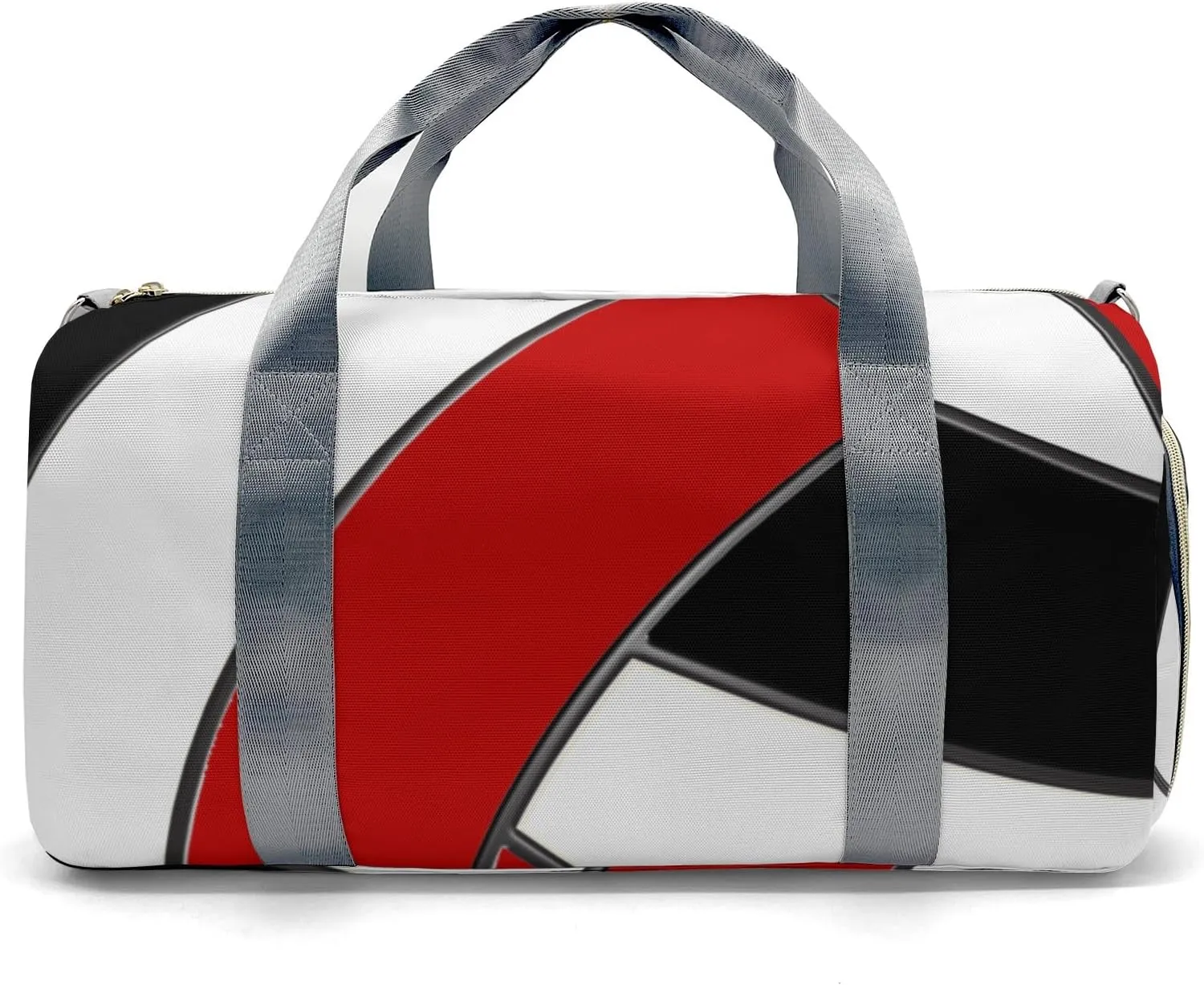 Personalized Volleyball Black Red Duffel Bag Travel Bag with Shoes Compartment Gym Yoga Sport Men Women Waterproof with Name