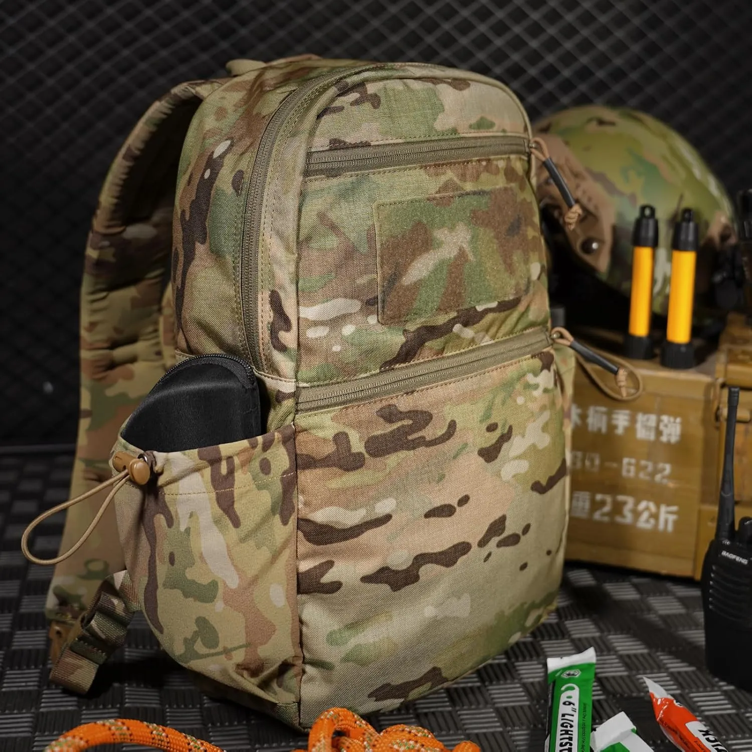 PETAC GEAR 14L Daypack Outdoor EDC Backpack Lightweight Tactical Range Pack Travel Hiking waterproof Daypacks (MC)