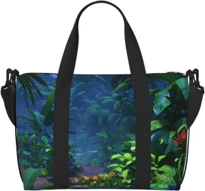 Phayah Plants In The Rainforest Crossbody Travel Bag Overnighter Duffel Bags Carry On Size Ideal For School Or Overnight Travel Bag