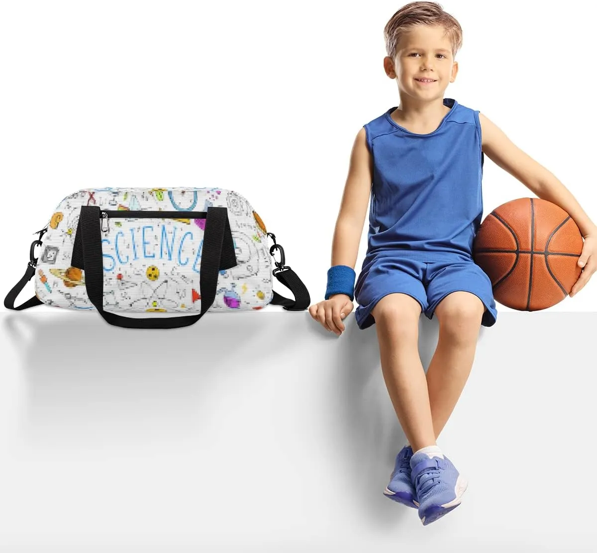 Physics Mathematics Scientific Formulas Kids Duffel Bag for Girls Boys Teens, Physics Pixel Wind Dance Bag Overnight Small Duffel Bag Carry On Weekend Sports Gym Travel Bag for School Practice Gymnastics Ballet