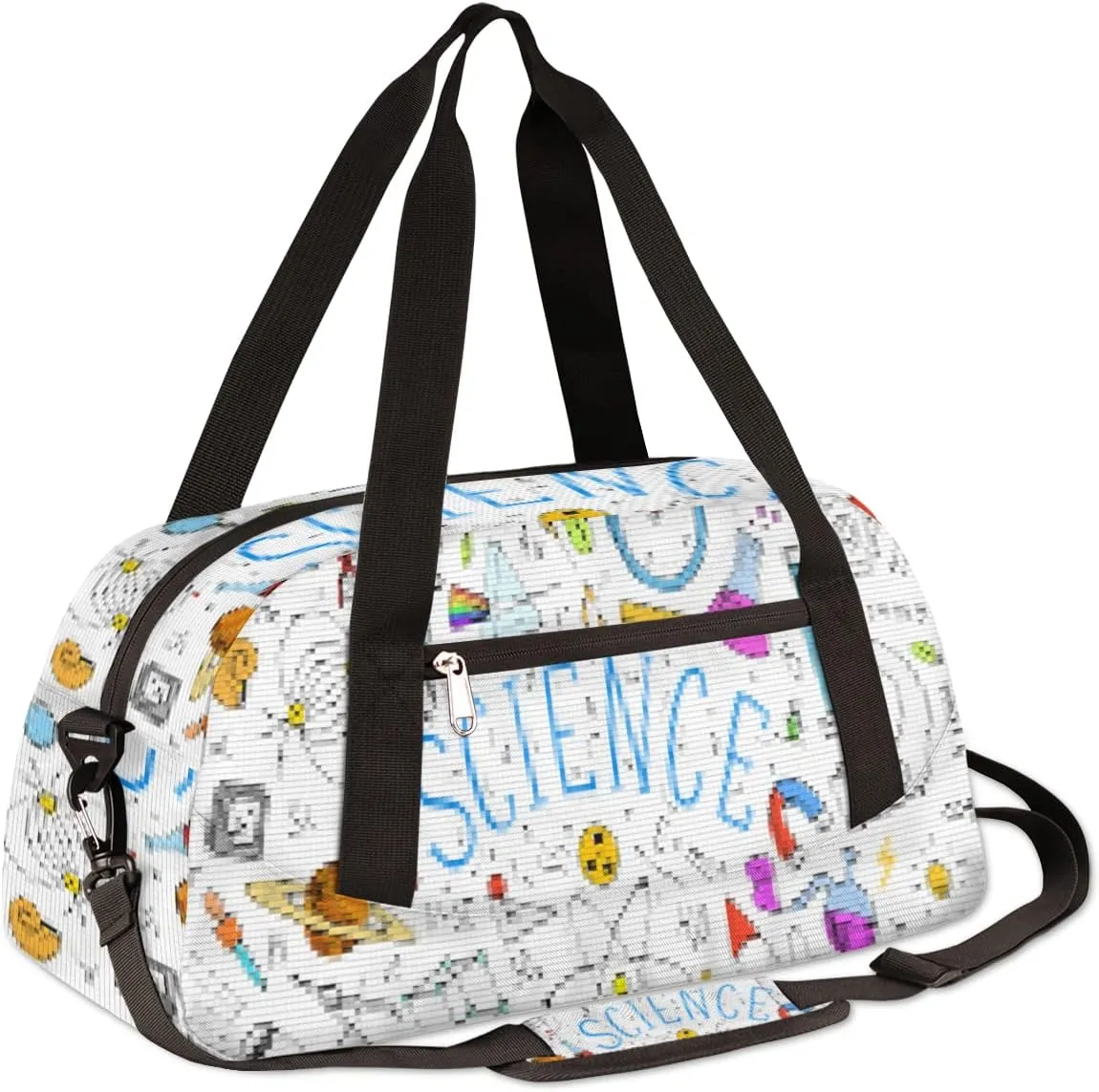 Physics Mathematics Scientific Formulas Kids Duffel Bag for Girls Boys Teens, Physics Pixel Wind Dance Bag Overnight Small Duffel Bag Carry On Weekend Sports Gym Travel Bag for School Practice Gymnastics Ballet