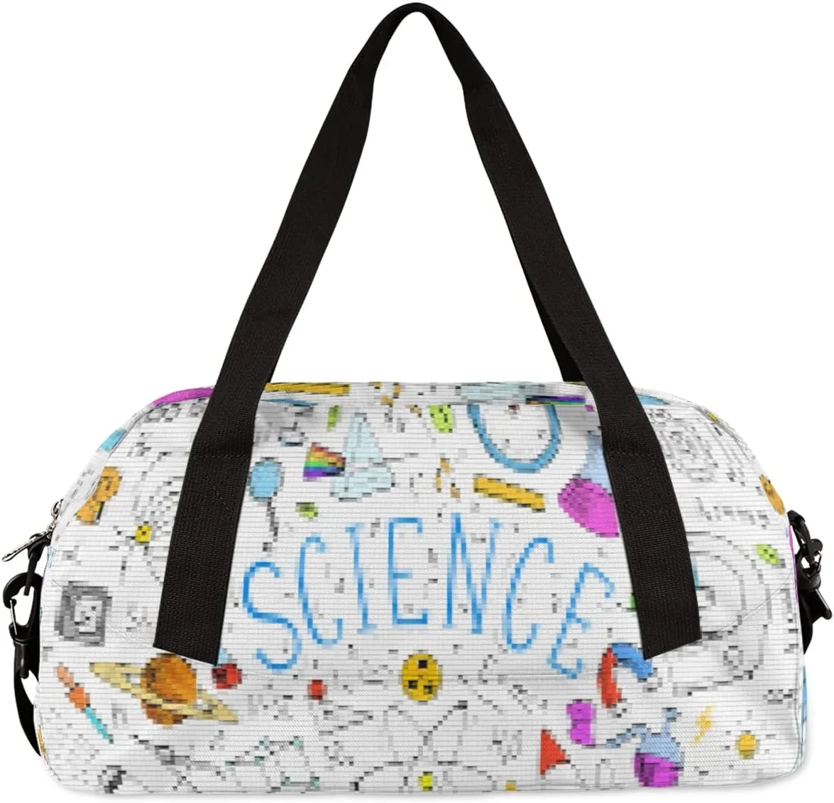 Physics Mathematics Scientific Formulas Kids Duffel Bag for Girls Boys Teens, Physics Pixel Wind Dance Bag Overnight Small Duffel Bag Carry On Weekend Sports Gym Travel Bag for School Practice Gymnastics Ballet