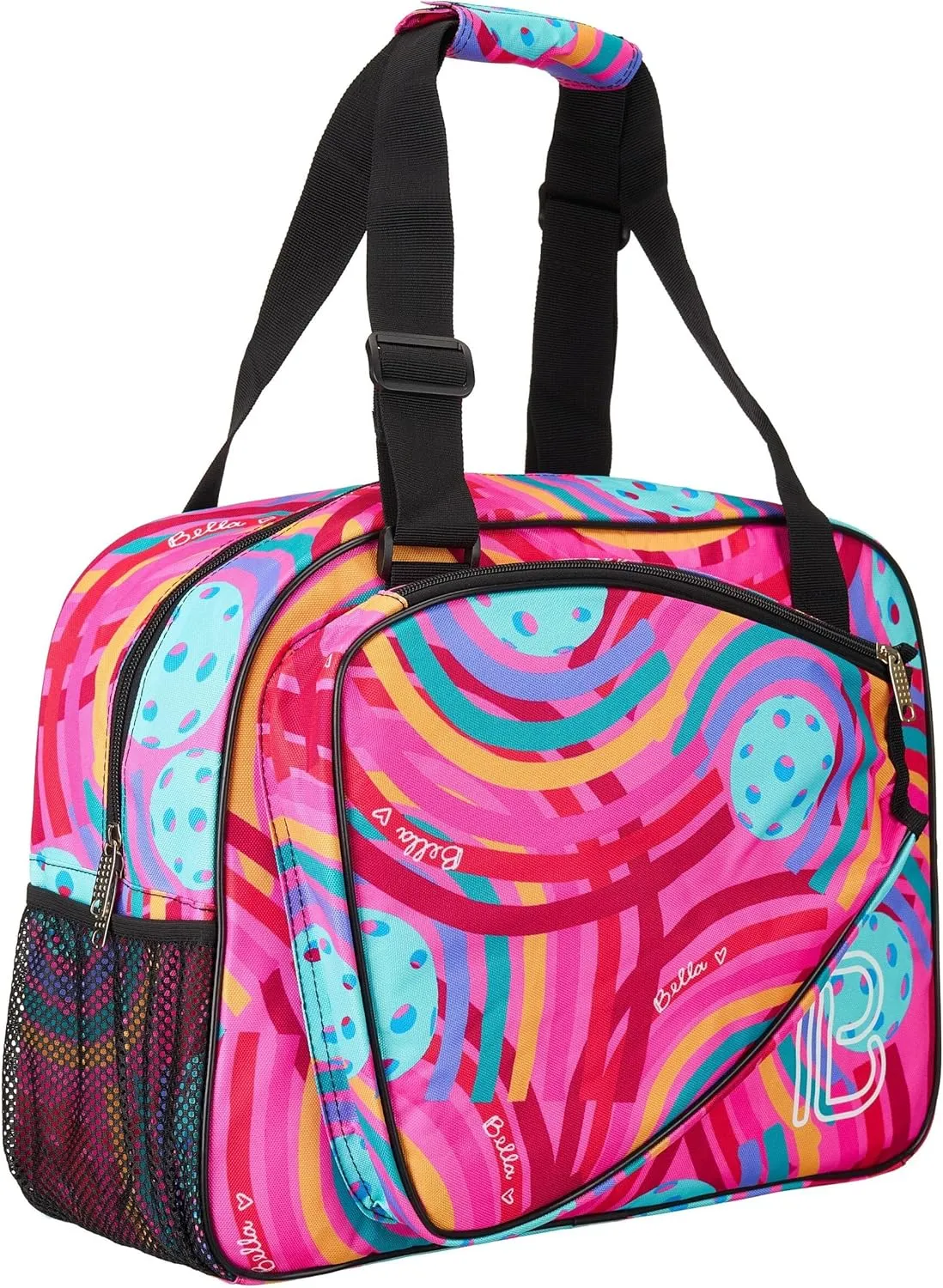 Pickleball Bag, Pickleball duffel bag, pickleball duffle bag circles, Pickleball Bella