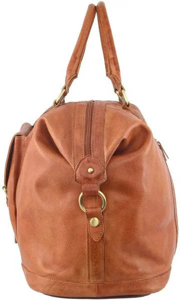 Pierre Cardin Leather overnight duffle 3134 COGNAC