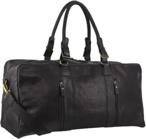 Pierre Cardin Leather overnight duffle 3139 BLACK
