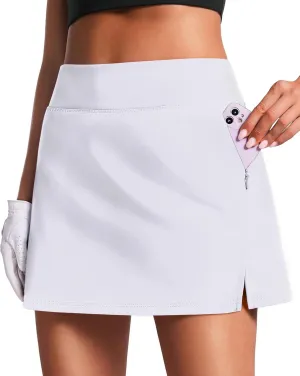 PINSPARK 16" Golf Skorts for Woman High Waisted Tennis Skirts with Pockets Shorts Pickleball Running Athletic Skort Summer