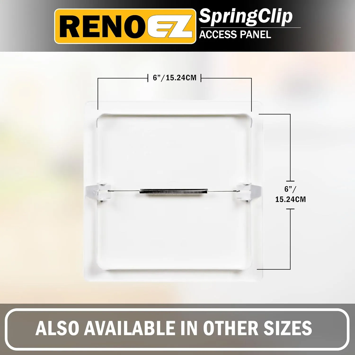 Plastic Access Panel 6x6 inches with Spring Click Technology - No Tools Required - For Drywall, Ceiling and Wall - Access Door for Plumbing, HVAC and Other Holes or Openings (4)