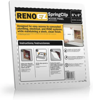 Plastic Access Panel 6x6 inches with Spring Click Technology - No Tools Required - For Drywall, Ceiling and Wall - Access Door for Plumbing, HVAC and Other Holes or Openings (4)