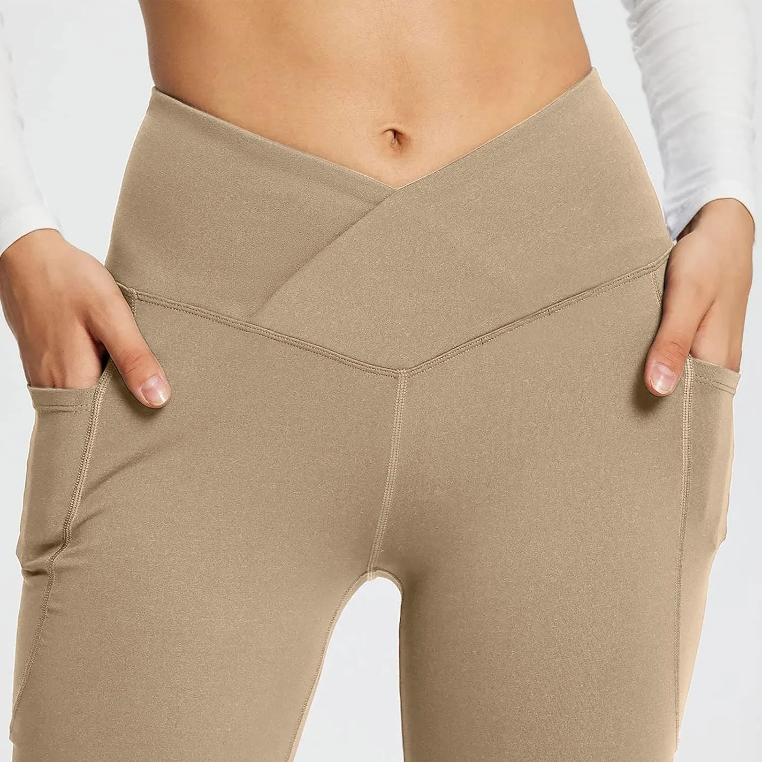 Plus Size Womens Yoga Pants Flare Leg Elastic High Waist Stretch Bootcuts Seamless Workout Bell Bottoms Leggings