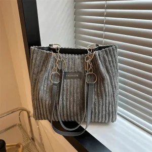 Plush Corduroy Handbag Trendy Shoulder Bag