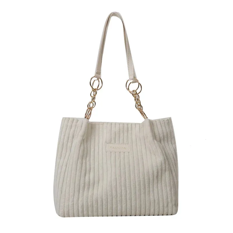 Plush Corduroy Handbag Trendy Shoulder Bag