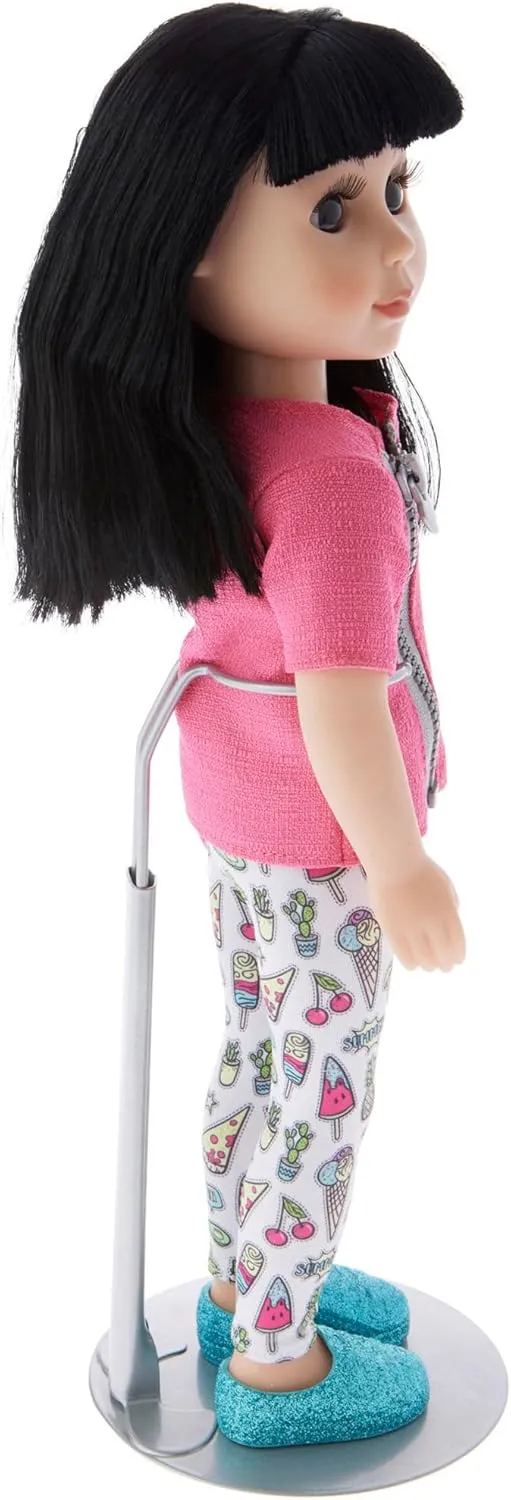 Plymor DSP-70S Silver Adjustable Doll Stand, fits 12, 13, 14, 15, 16, and 17 inch Dolls or Action Figures, Waist is 2.25" - 2.75" Wide, 6" - 8" Around, Pack of 6