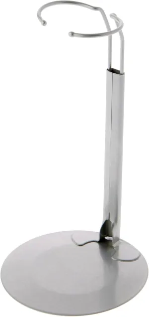 Plymor DSP-70S Silver Adjustable Doll Stand, fits 12, 13, 14, 15, 16, and 17 inch Dolls or Action Figures, Waist is 2.25" - 2.75" Wide, 6" - 8" Around, Pack of 6