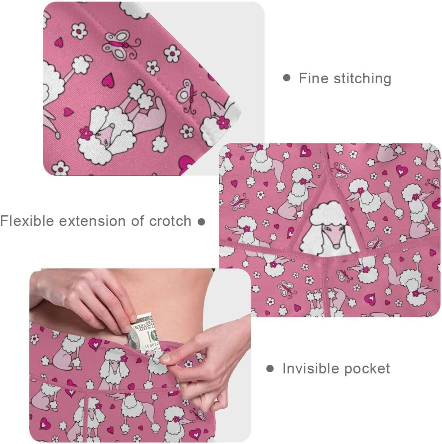 Polka Dot High Waisted Leggings for Women - Full Length Capri Buttery Soft Yoga Pants for Workout Athletic